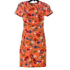 Calvin Klein Orange Floral Midi Dress